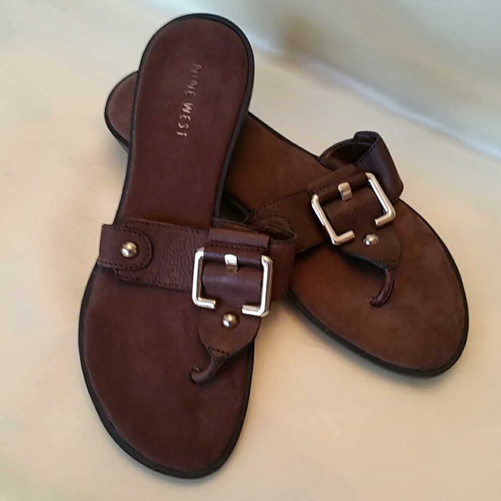 Nine West leather buckle sandals